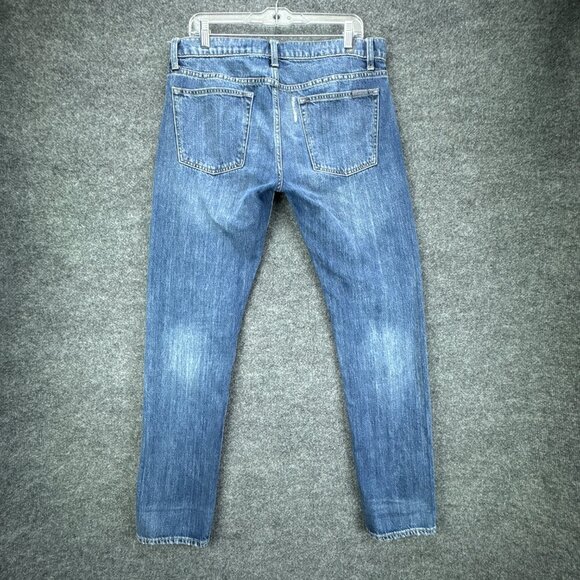 7 For All Mankind Jeans Mens 34x32 Paxtyn Blue Ripped Distressed Button Fly - Picture 6 of 16